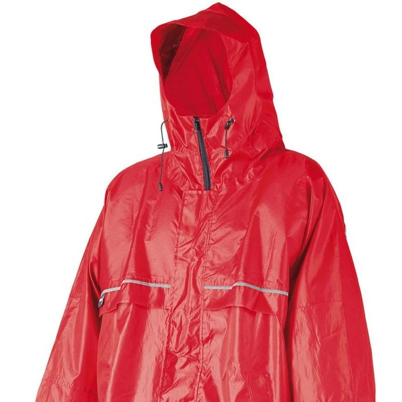 Textile Poncho Camp Cagoule Front Zip Rouge Taille S/M – Image 2