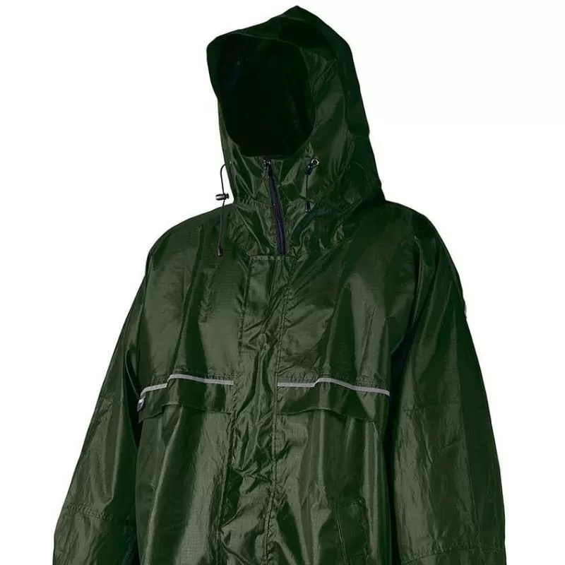 Textile Poncho Camp Cagoule Front Zip Vert Taille L/XL – Image 2