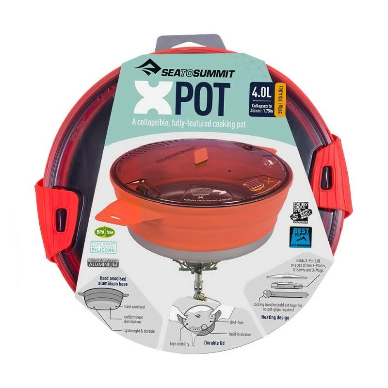 Popote Et Gamelle Popote Pliable Sea To Summit XPOT 4L Rouge – Image 3