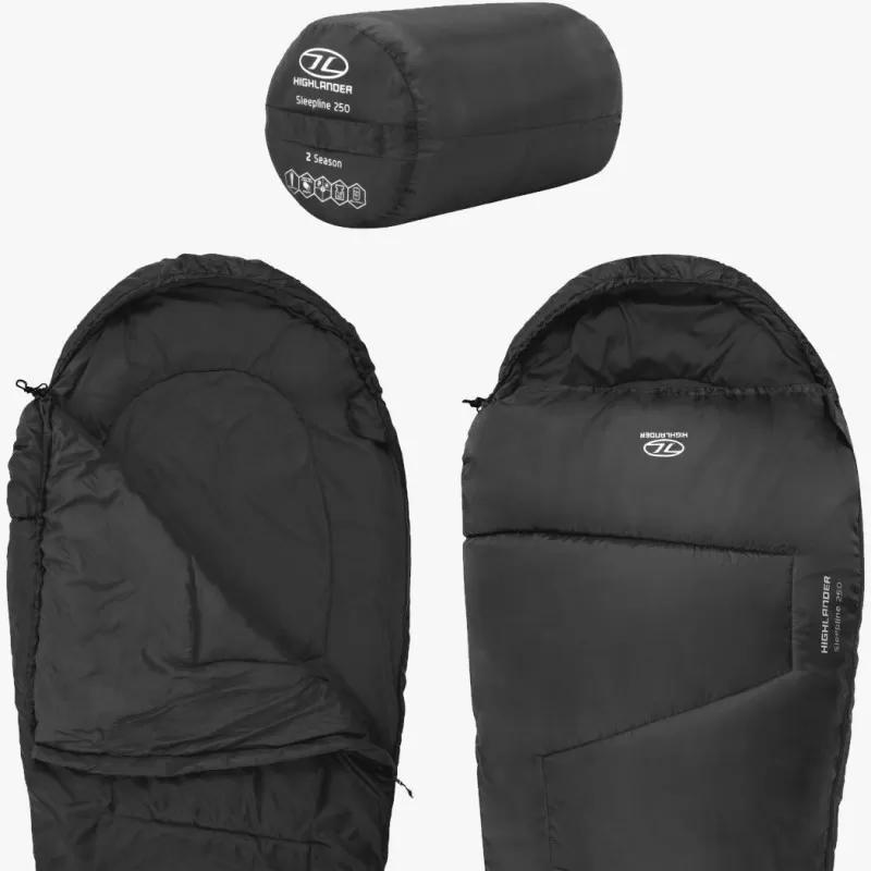 Sac De Couchage Highlander Sleepline 250 Mummy Charcoal – Image 2